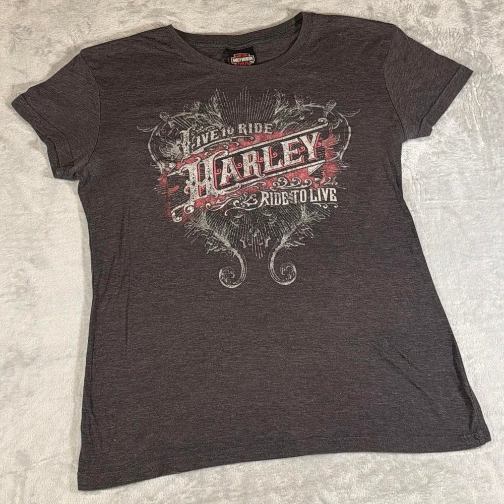 Vintage Harley-Davidson Graphic Tee | Charcoal Gray | Small